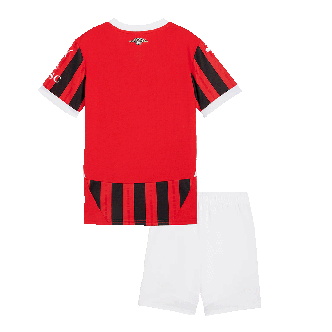Dziecięcy zestaw piłkarski AC Milan Home (koszulka + spodenki) 2024/25