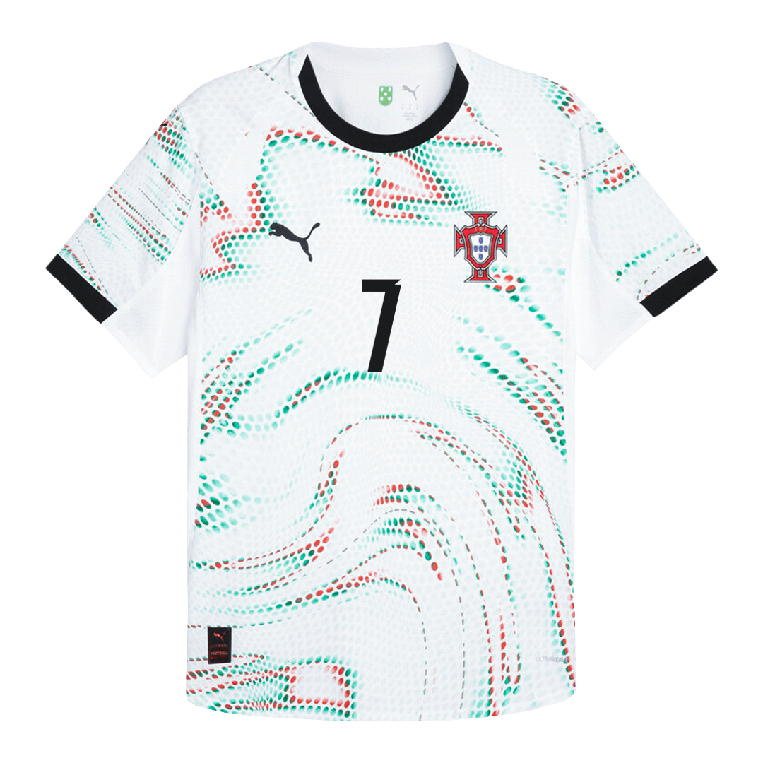 Oryginalna koszulka wyjazdowa RONALDO #7 Portugalii 2025, biała