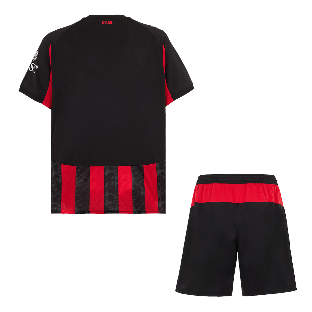 Zestaw domowy AC Milan Soccer Jersey (koszulka + spodenki) 2025/26, czerwono-czarny