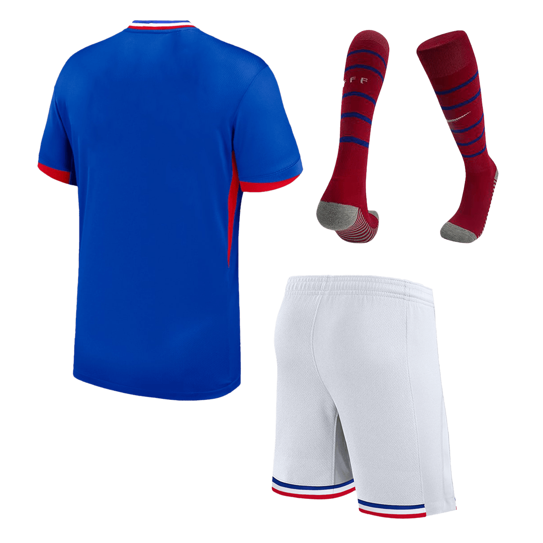 Dziecięcy zestaw piłkarski reprezentacji Francji (koszulka + spodenki + skarpetki) na Euro 2024