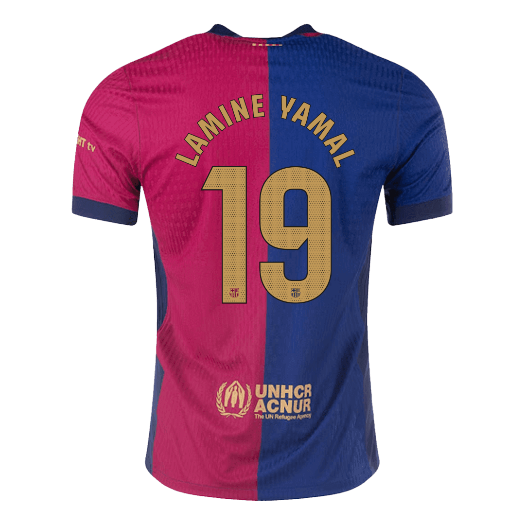 Oryginalna koszulka domowa LAMINE YAMAL #19 Barcelona 2024/25- - stary sponsor