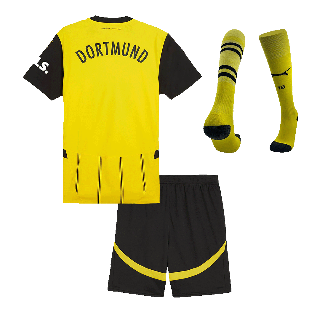 Dziecięcy zestaw piłkarski Borussia Dortmund Home (koszulka + spodenki + skarpetki)