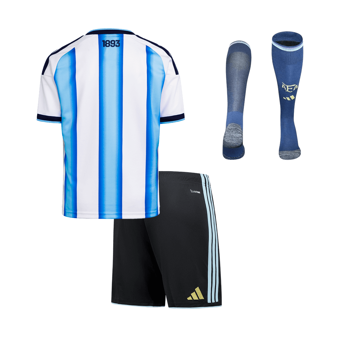 Dziecięcy zestaw koszulek piłkarskich reprezentacji Argentyny (koszulka + spodenki + skarpetki) 2025/26