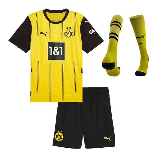 Dziecięcy zestaw piłkarski Borussia Dortmund Home (koszulka + spodenki + skarpetki)
