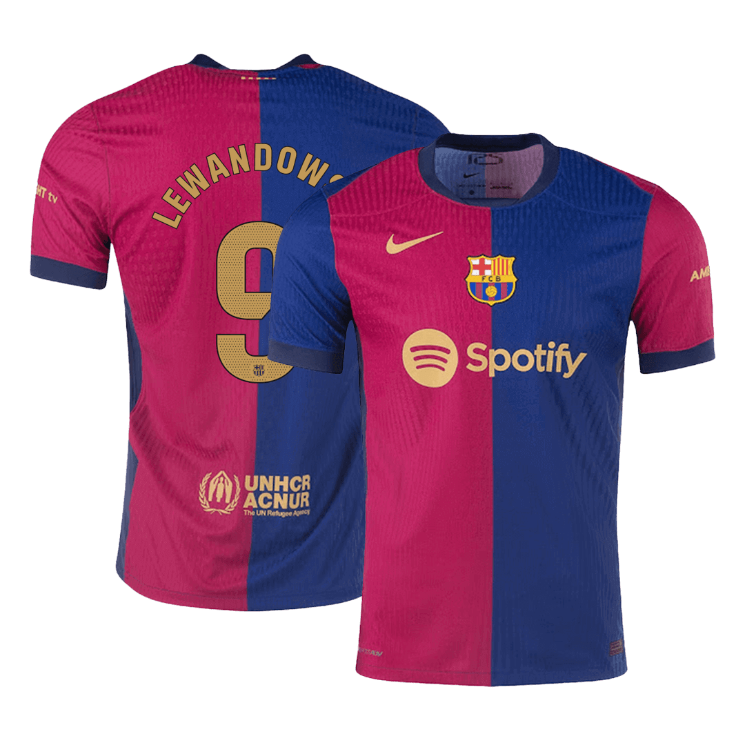 Oryginalna koszulka domowa LEWANDOWSKI #9 Barcelona 2024/25- - stary sponsor