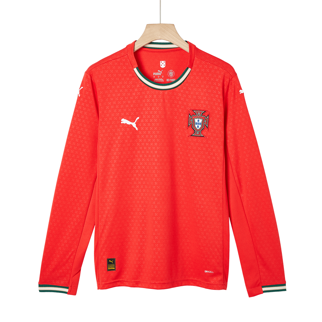 Koszulka piłkarska z długim rękawem RONALDO #7 Portugalia 2025, czerwona