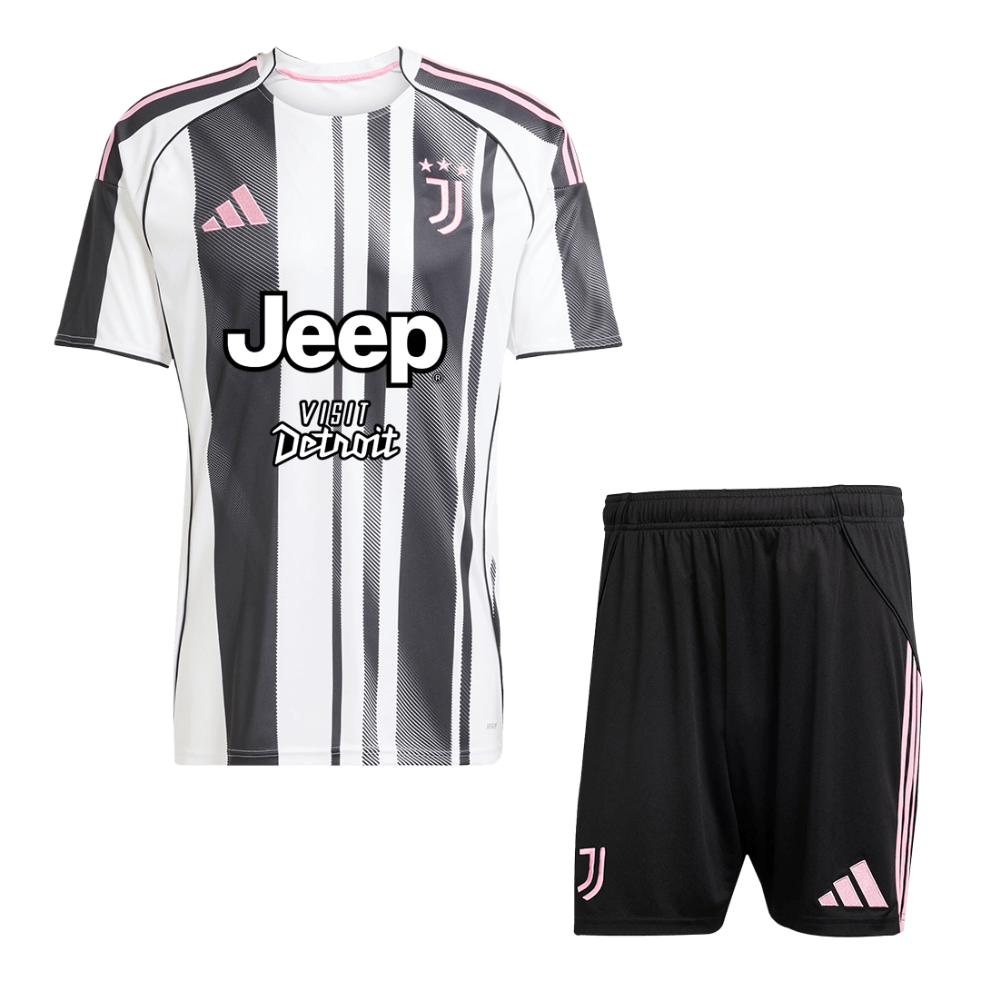 Zestaw piłkarski Juventus Home (koszulka + spodenki) 2025/26 Czarno-biały