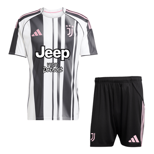 Zestaw piłkarski Juventus Home (koszulka + spodenki) 2025/26 Czarno-biały