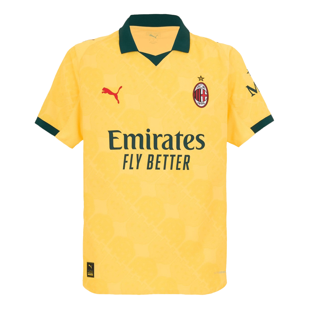 Oryginalna trzecia wyjazdowa koszulka piłkarska AC Milan 2025/26 żółta