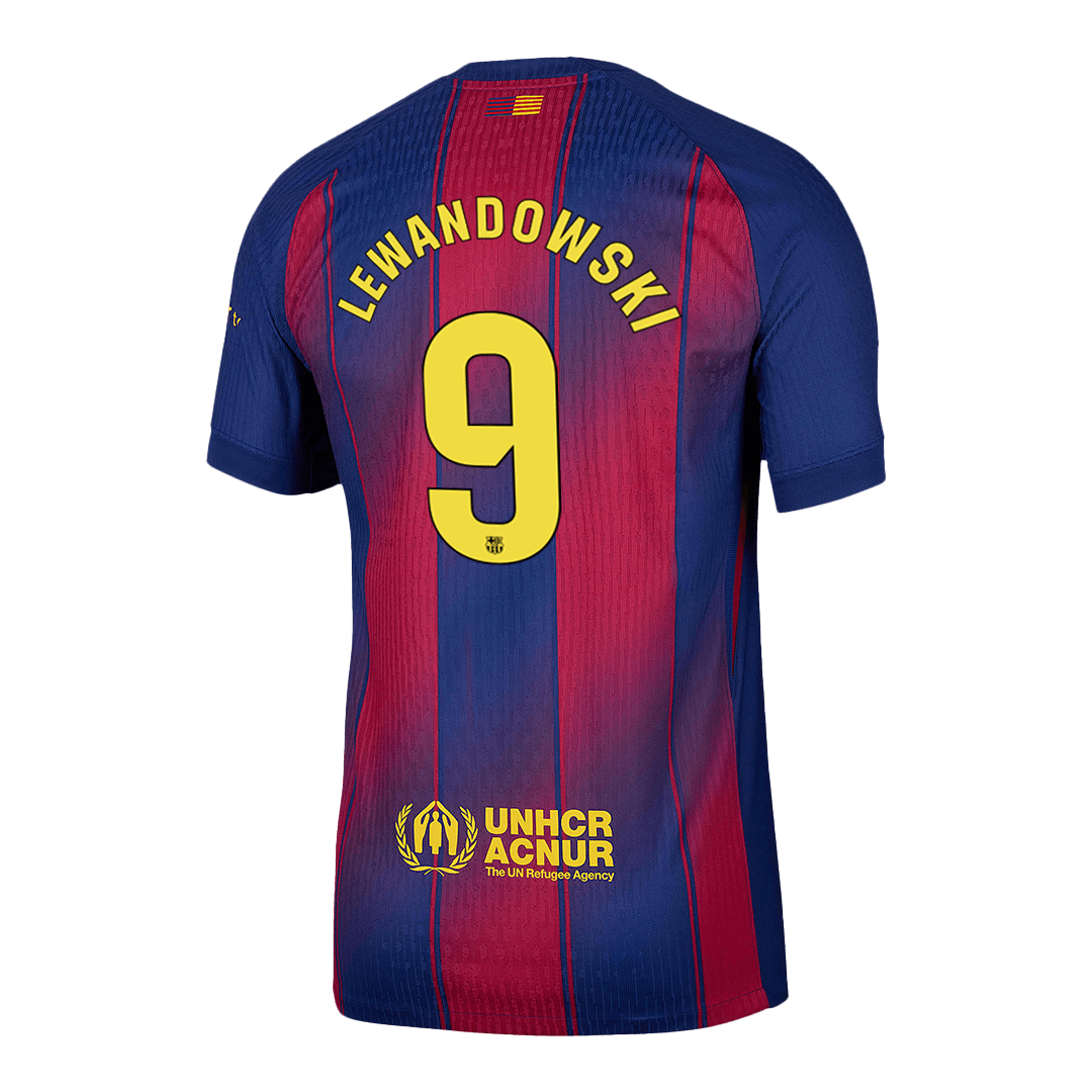 Oryginalna koszulka domowa LEWANDOWSKI #9 Barcelona 2025/26 czerwono-niebieska