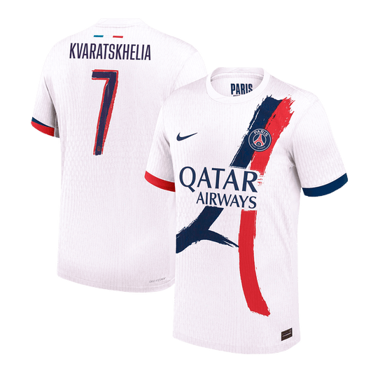 Oryginalna koszulka wyjazdowa KVARATSKHELIA #7 PSG 2024/25, biała - UCL