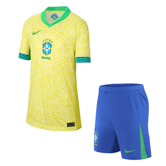 Dziecięcy zestaw piłkarski Brazylii (koszulka + spodenki) Copa America 2024
