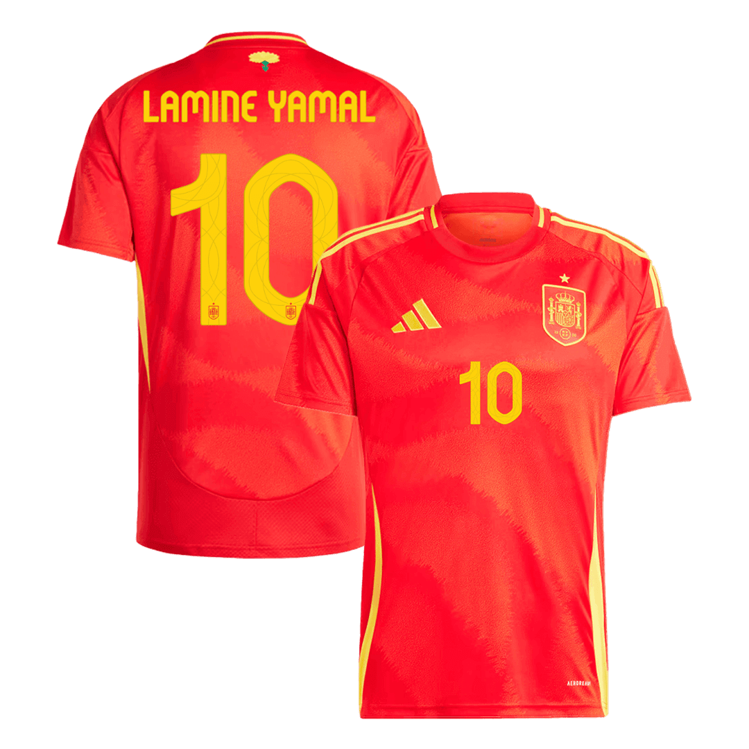 Koszulka piłkarska LAMINE YAMAL #10 Hiszpania, domowa na Euro 2024