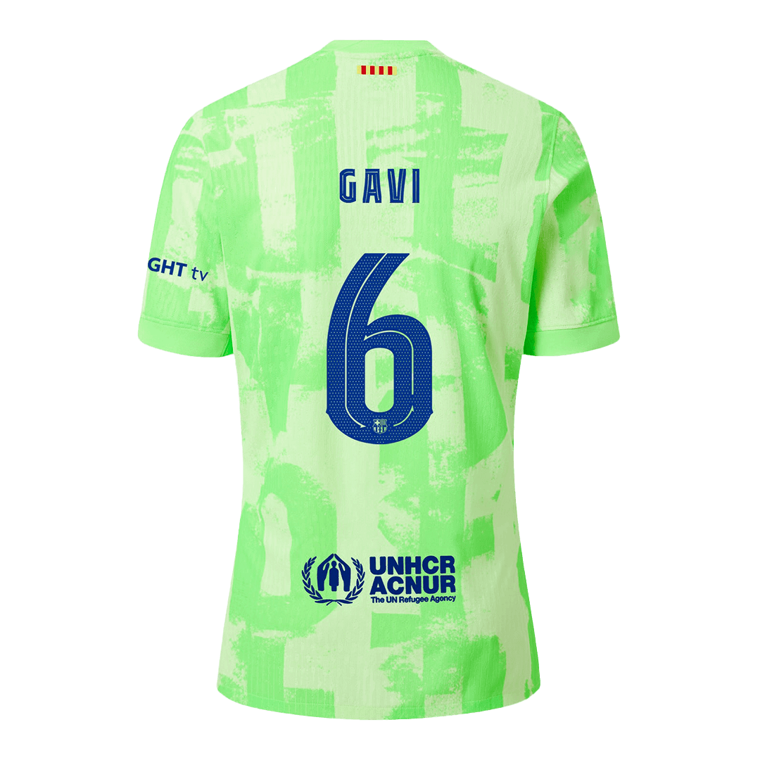 Oryginalna koszulka wyjazdowa GAVI #6 Barcelona na trzeci mecz 2024/25 - UCL£¨Spotify Logo Without Text£©
