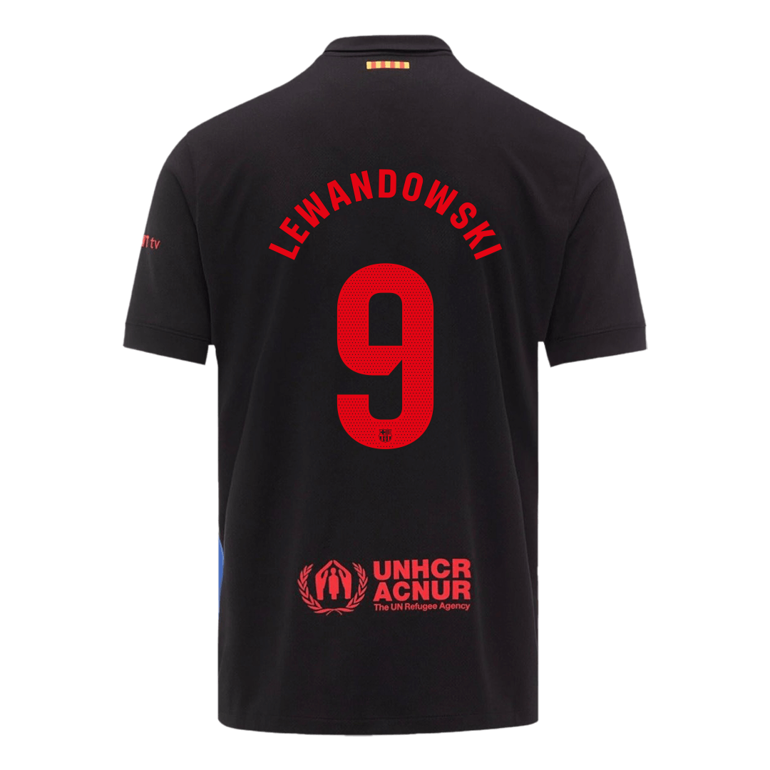 LEWANDOWSKI #9 Barcelona Wyjazdowa Koszulka Piłkarska 2024/25 - Logo Spotify Bez Tekstu