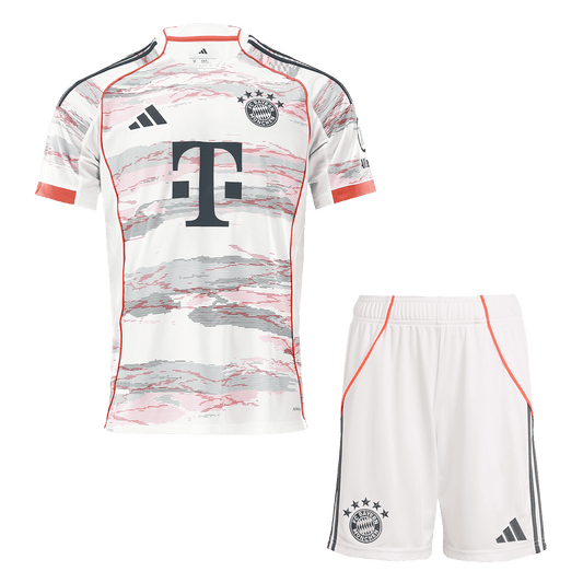 Zestaw wyjazdowy Bayernu Monachium (koszulka + spodenki) 2025/26 biały