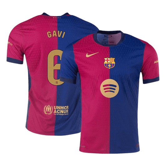 Oryginalna koszulka domowa GAVI #6 Barcelona 2024/25 – logo Spotify bez tekstu