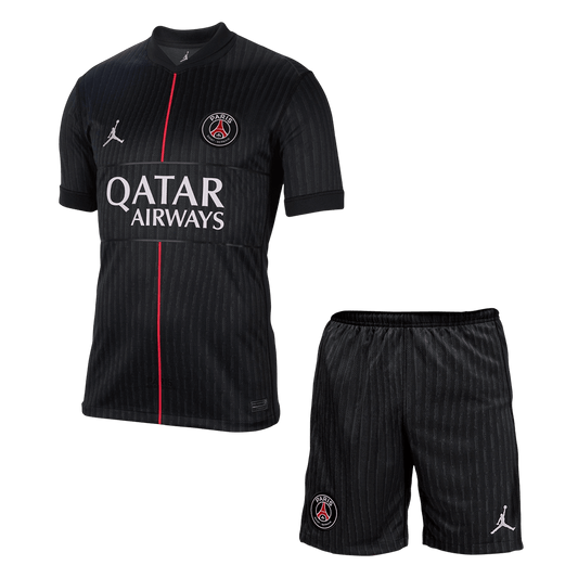 Czwarty wyjazdowy zestaw koszulek piłkarskich PSG (koszulka + spodenki) 2025/26