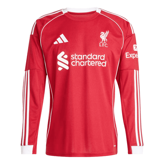 Koszulka piłkarska Liverpool Home z długim rękawem 25/26 czerwona