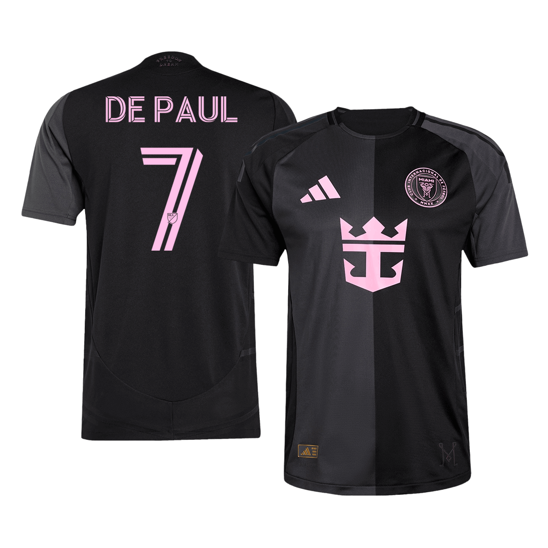 Oryginalna koszulka wyjazdowa DE PAUL #7 Inter Miami CF 2025 w kolorze czarno-szarym