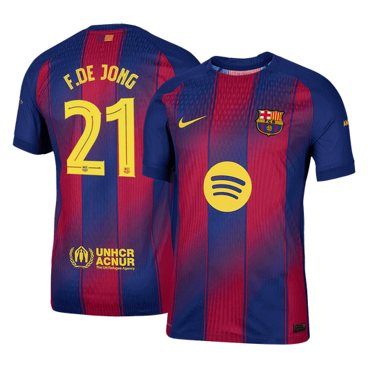 Oryginalna koszulka domowa F.DE JONG #21 Barcelona 2025/26 Red&Blue - UCL