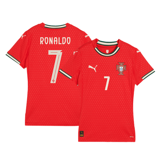 Koszulka domowa Portugalii RONALDO #7 damska 2025 czerwona
