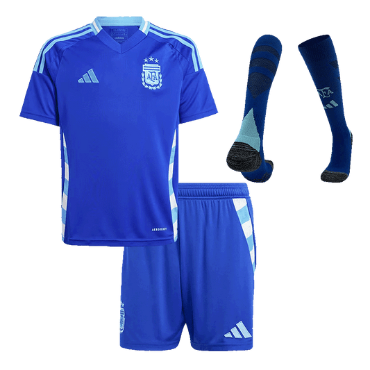 Dziecięcy zestaw wyjazdowy reprezentacji Argentyny (koszulka + spodenki + skarpetki) Copa America 2024