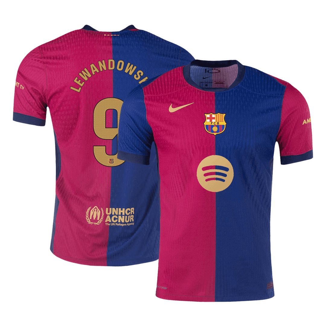 Oryginalna koszulka domowa LEWANDOWSKI #9 Barcelona 2024/25 – logo Spotify bez tekstu