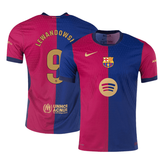 Oryginalna koszulka domowa LEWANDOWSKI #9 Barcelona 2024/25 – logo Spotify bez tekstu