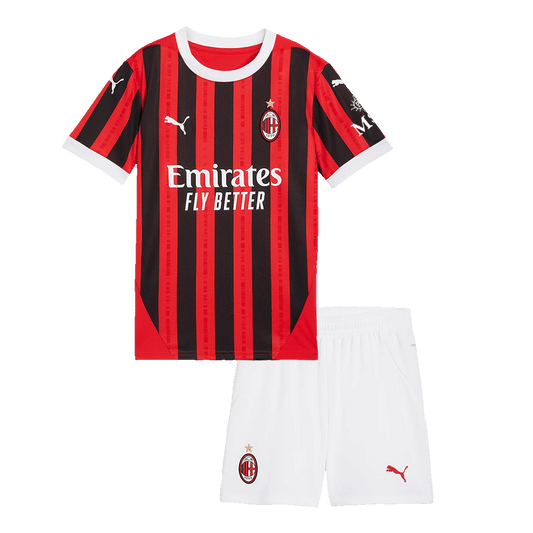 Dziecięcy zestaw piłkarski AC Milan Home (koszulka + spodenki) 2024/25