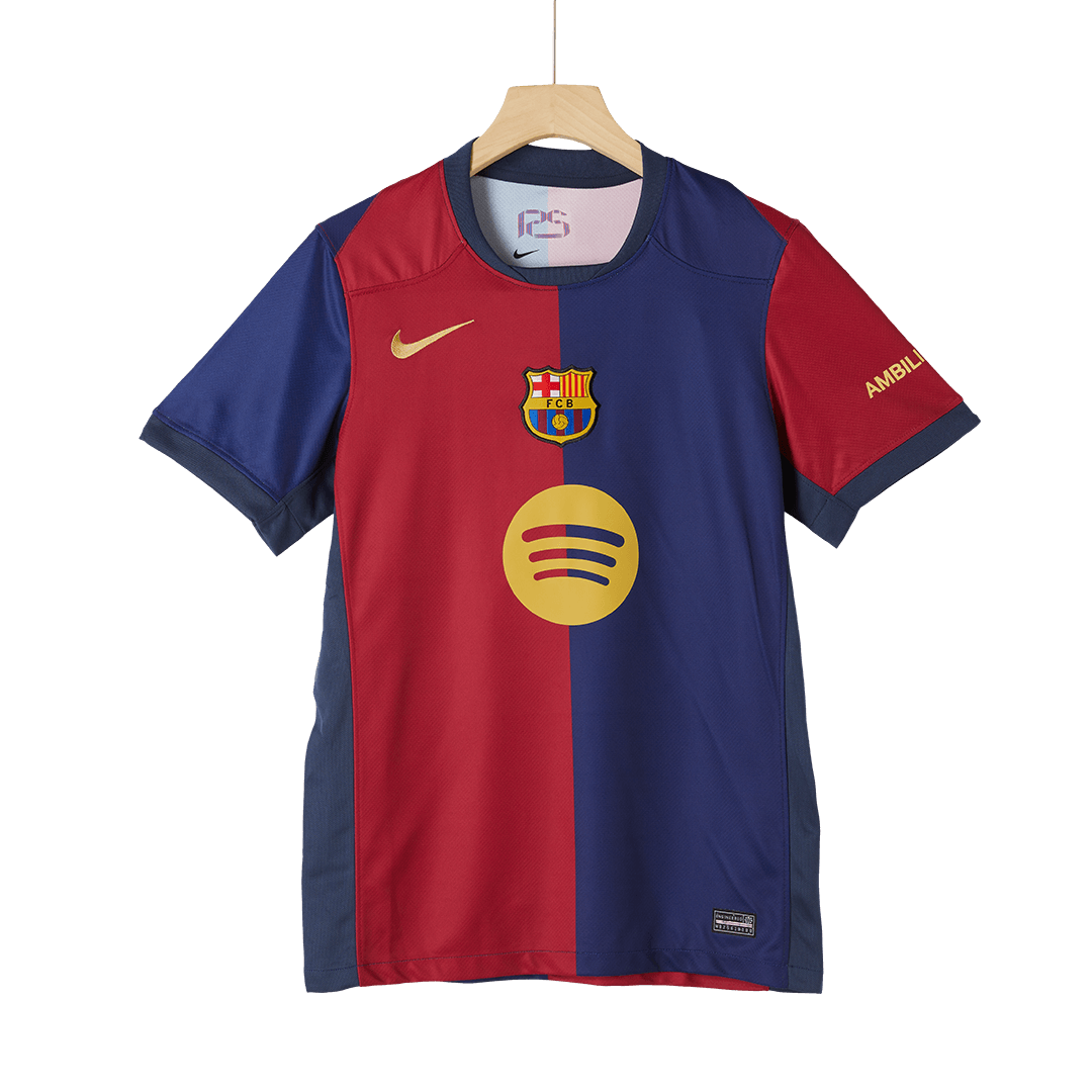 Koszulka domowa Barcelony na sezon 2024/25 – logo Spotify bez tekstu