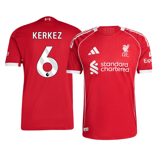 Oryginalna koszulka domowa KERKEZ #6 Liverpool 2025/26 w kolorze czerwonym