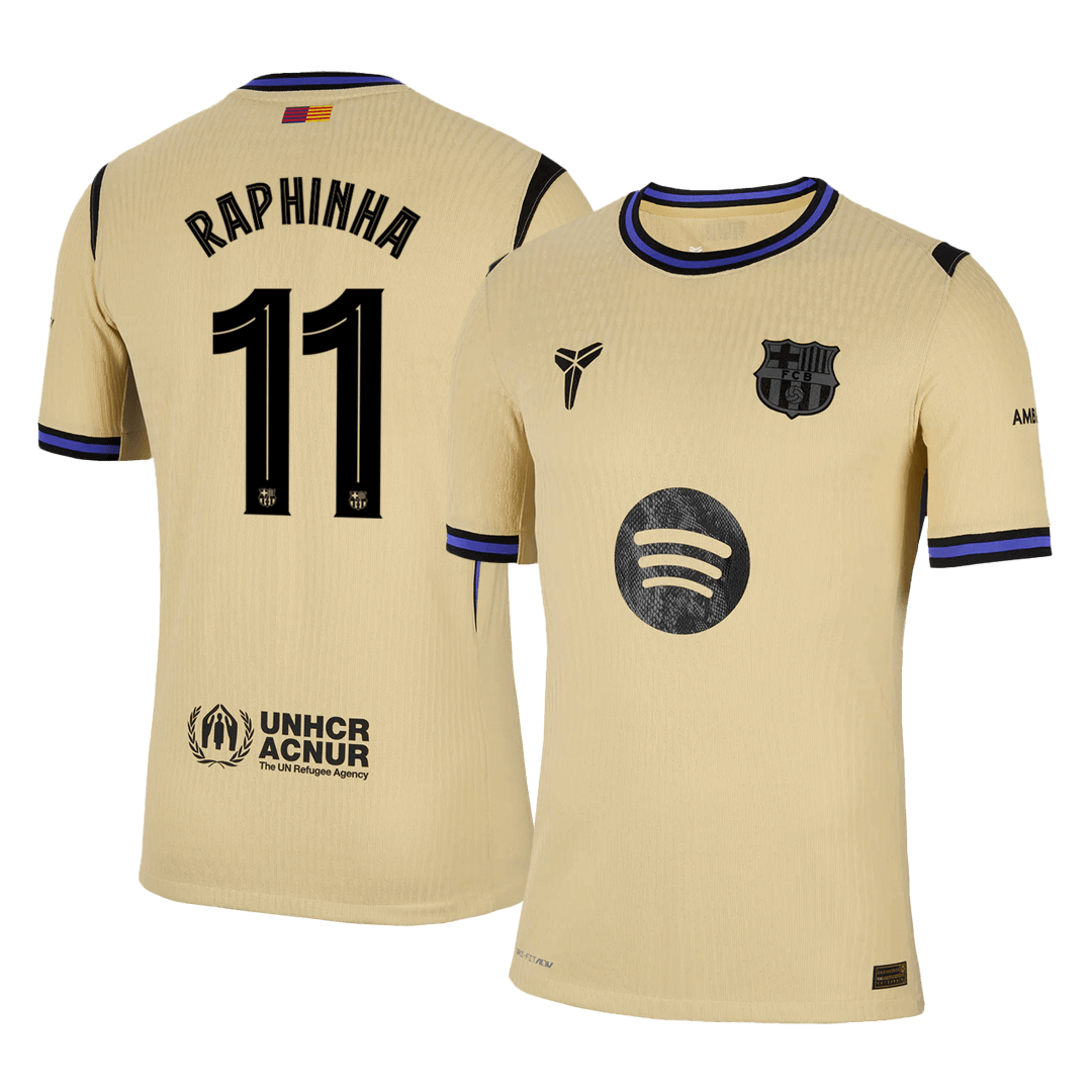 Oryginalna koszulka wyjazdowa RAPHINHA #11 Barcelona 2025/26 żółta - UCL