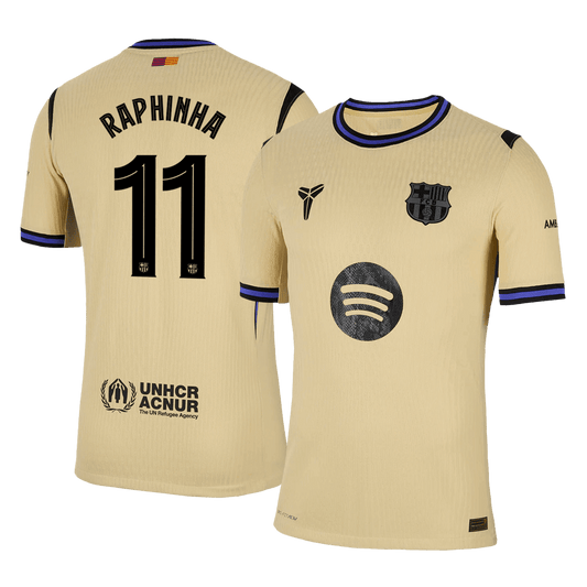 Oryginalna koszulka wyjazdowa RAPHINHA #11 Barcelona 2025/26 żółta - UCL