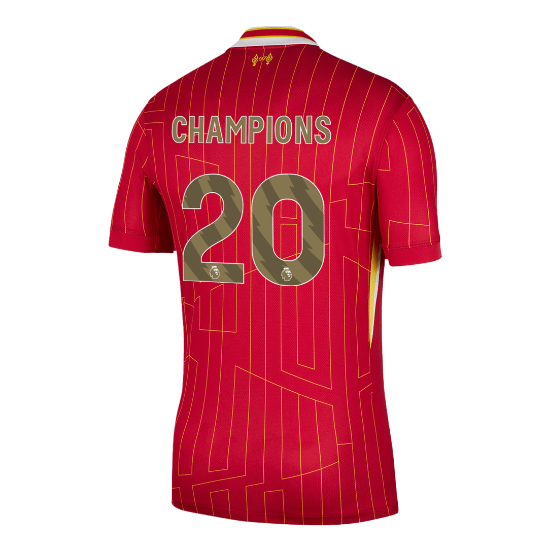 Koszulka domowa Liverpoolu CHAMPIONS #20 2024/25 w kolorze czerwonym
