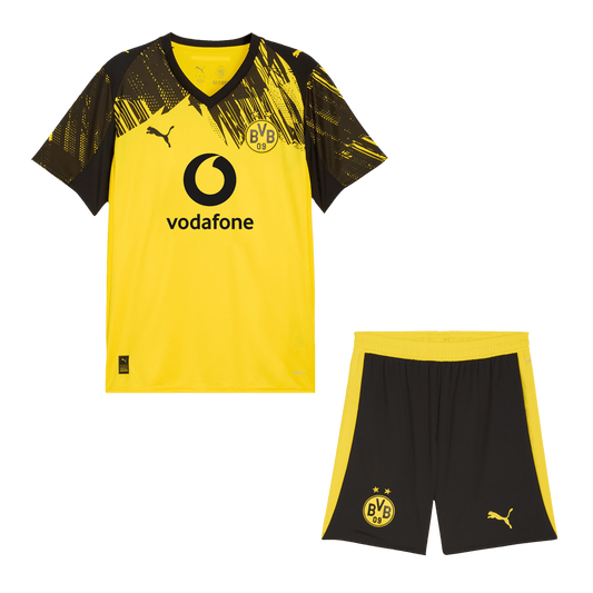Borussia Dortmund - strój domowy piłkarski (koszulka + spodenki) 2025/26 żółty