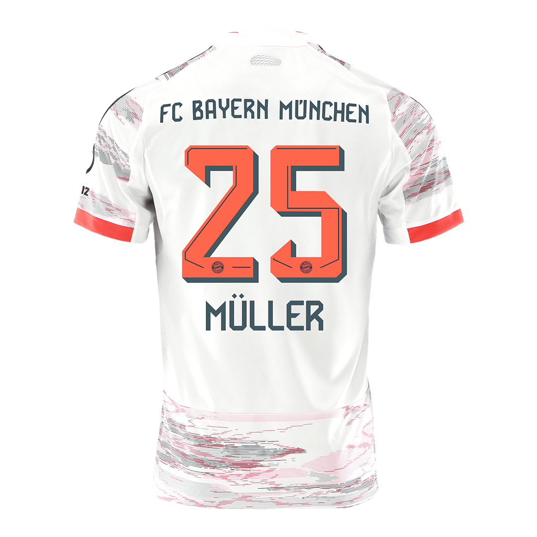 Koszulka wyjazdowa MÜLLER #25 Bayern Monachium 2025/26, biała