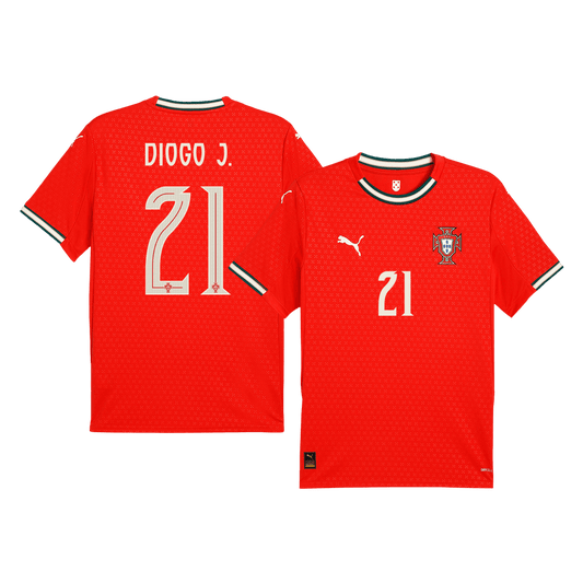 DIOGO J. #21 Portugalska koszulka domowa piłkarska 2025, czerwona