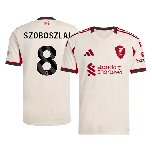 SZOBOSZLAI #8 wyjazdowa koszulka piłkarska Liverpoolu 2025/26