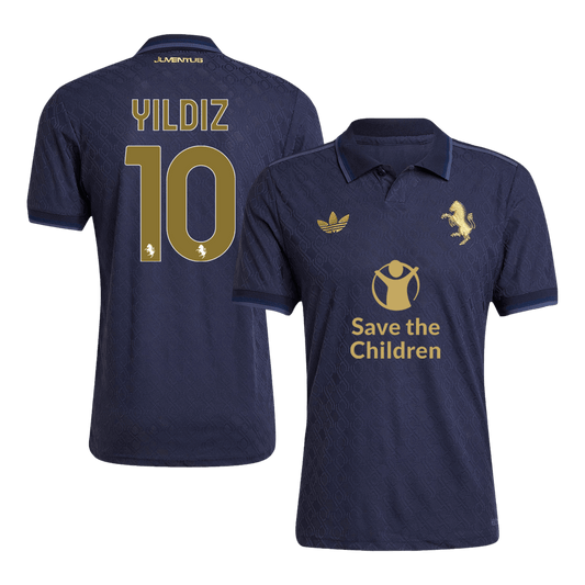 Oryginalna koszulka wyjazdowa Juventusu YILDIZ nr 10 na trzeci sezon 2024/25 – sponsor Save The Children