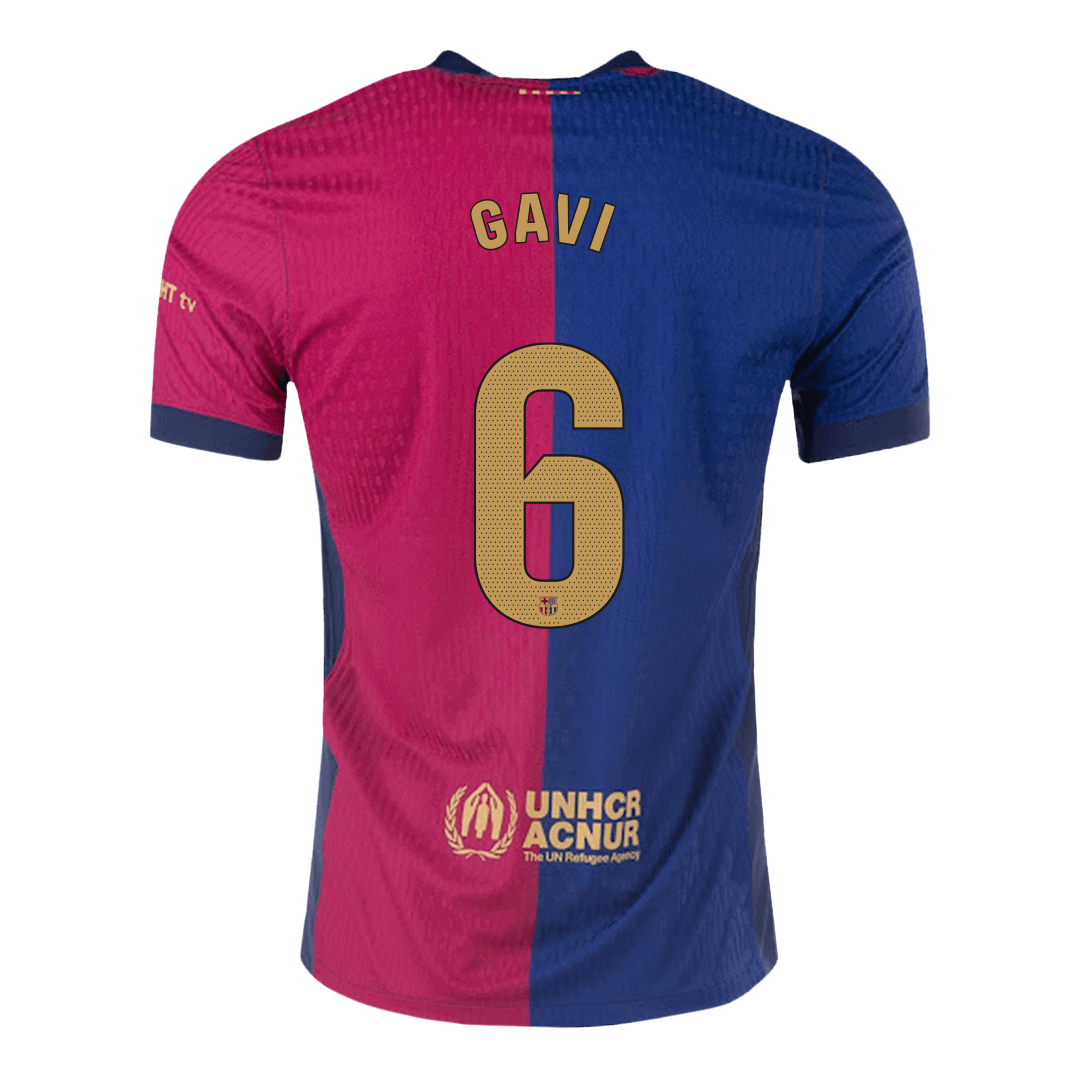 Oryginalna koszulka domowa GAVI #6 Barcelona 2024/25 – logo Spotify bez tekstu