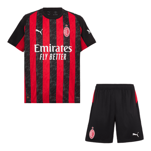 Zestaw domowy AC Milan Soccer Jersey (koszulka + spodenki) 2025/26, czerwono-czarny