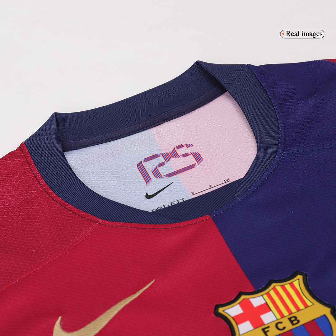 Koszulka domowa Barcelony na sezon 2024/25 – logo Spotify bez tekstu