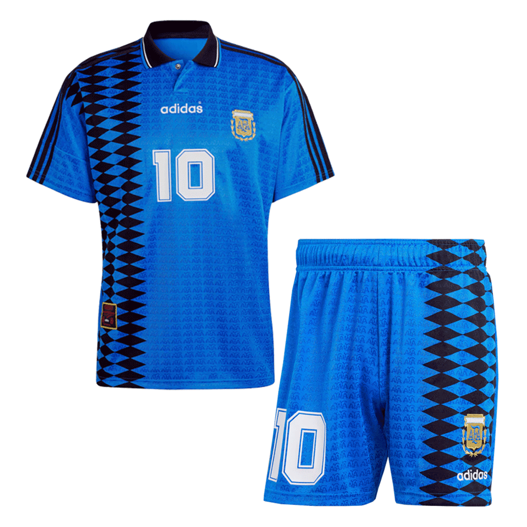 Koszulka wyjazdowa reprezentacji Argentyny nr 10 (koszulka + spodenki) 1994