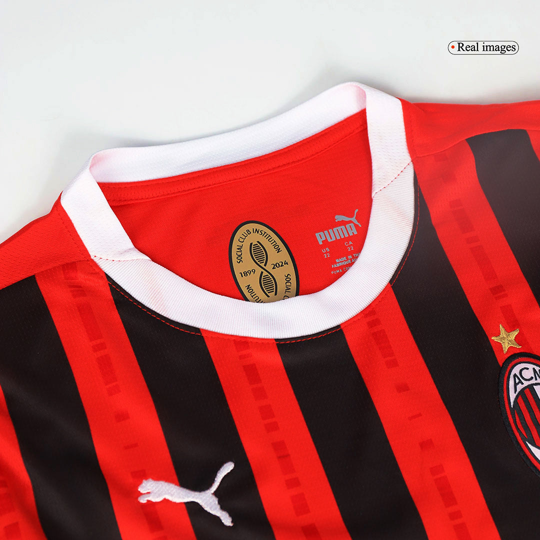 Dziecięcy zestaw piłkarski AC Milan Home (koszulka + spodenki) 2024/25