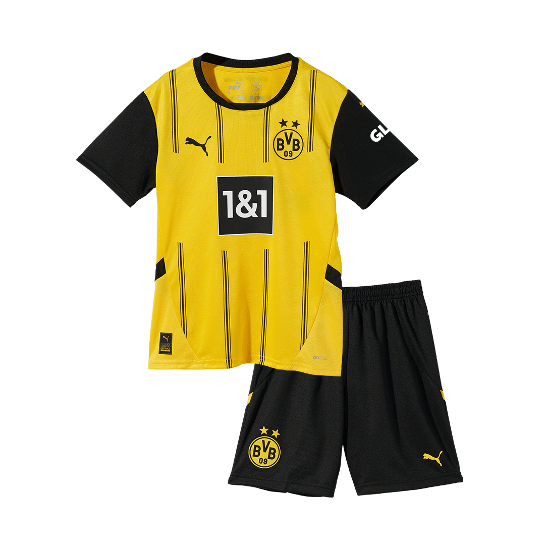 Dziecięcy zestaw piłkarski Borussia Dortmund Home (koszulka + spodenki)