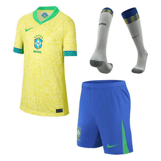 Dziecięcy zestaw piłkarski Brazylii (koszulka + spodenki + skarpetki) Copa America 2024
