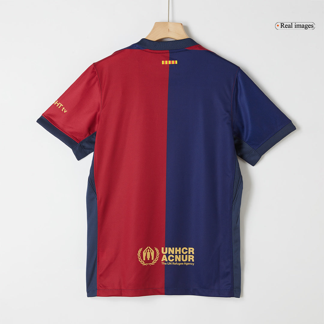 Koszulka domowa Barcelony na sezon 2024/25 – logo Spotify bez tekstu