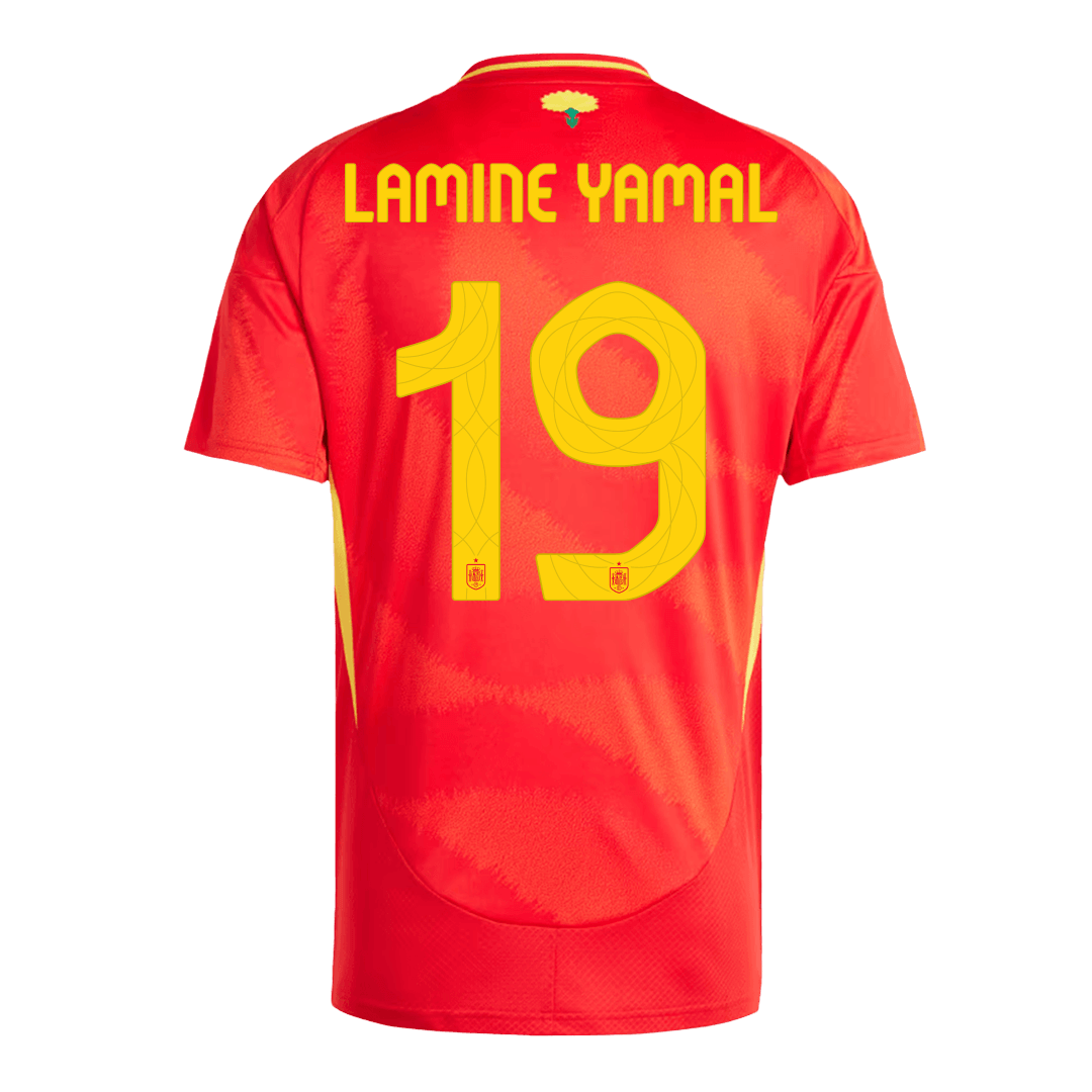 Koszulka piłkarska LAMINE YAMAL #19 Hiszpania, domowa na Euro 2024