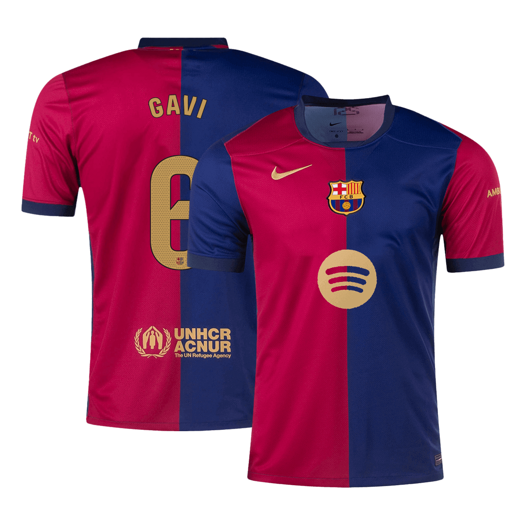 Koszulka domowa GAVI #6 Barcelona 2024/25 – logo Spotify bez tekstu